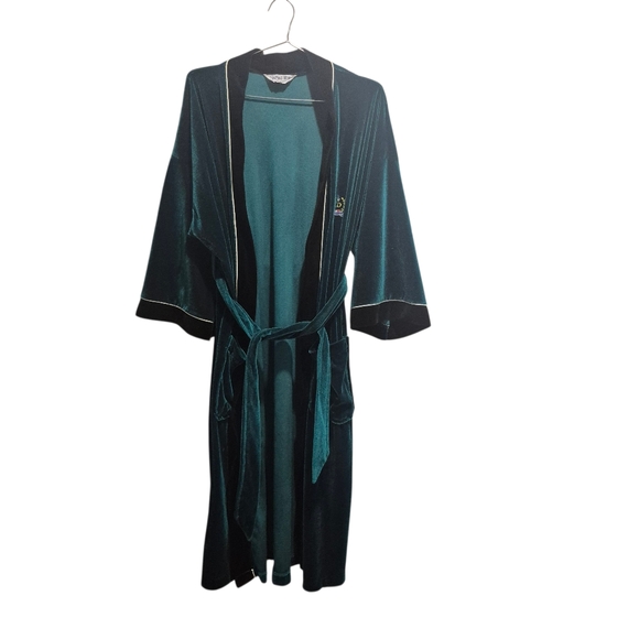 Vintage Christian Dior Monsieur Green Velvet Robe One Size